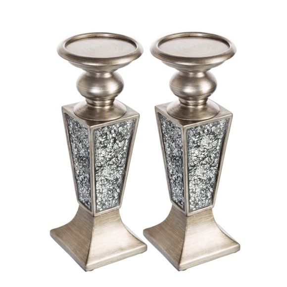 Candle Holder Set of 2- Crackled Mosaic Design - Picture 8 of 9